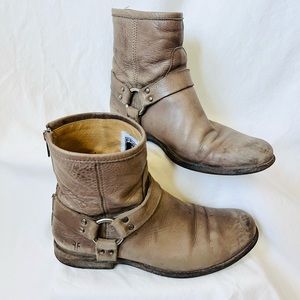 Frye :: Size 9 Phillip Harness Round Toe Boots Motorcycle Biking